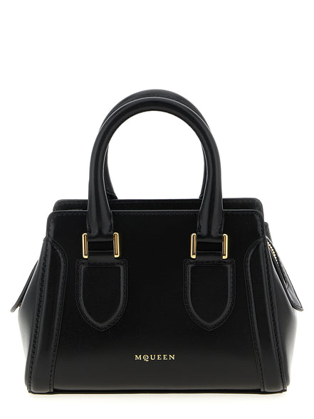 Τσάντα Χειρός από Μαύρο Δέρμα Μόσχου Alexander McQueen
