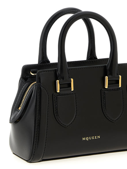 Τσάντα Χειρός από Μαύρο Δέρμα Μόσχου Alexander McQueen