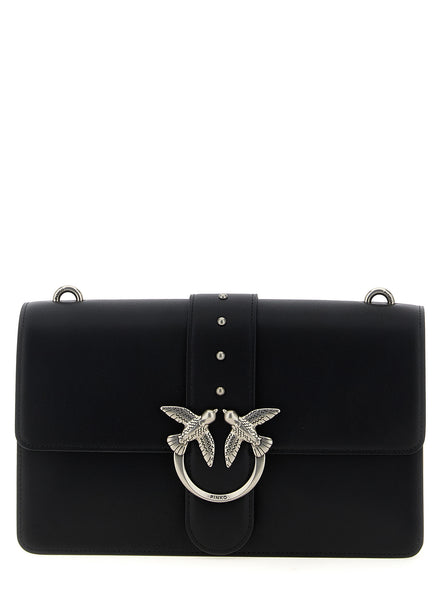 PINKO Black Goatskin Crossbody Bag
