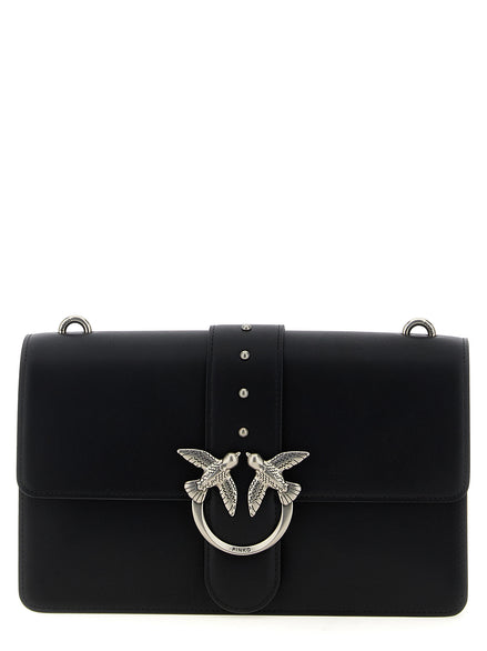 PINKO Black Goatskin Crossbody Bag