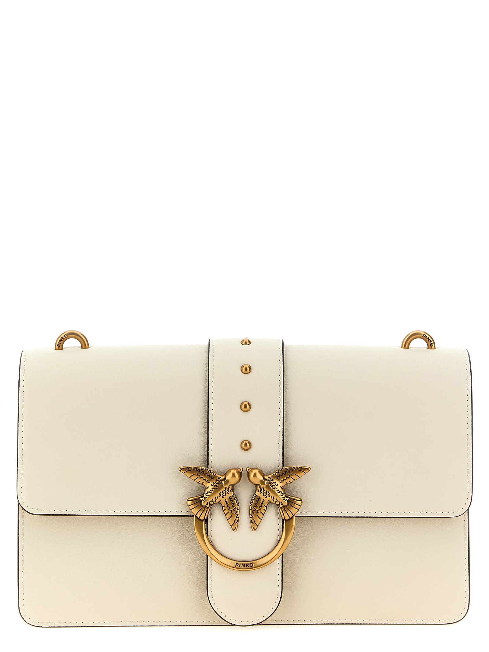 PINKO White Goatskin Crossbody Bag