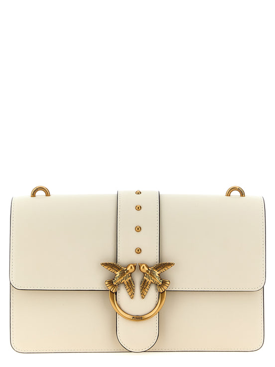 Τσάντα Crossbody από Λευκό Δέρμα Κατσίκας PINKO