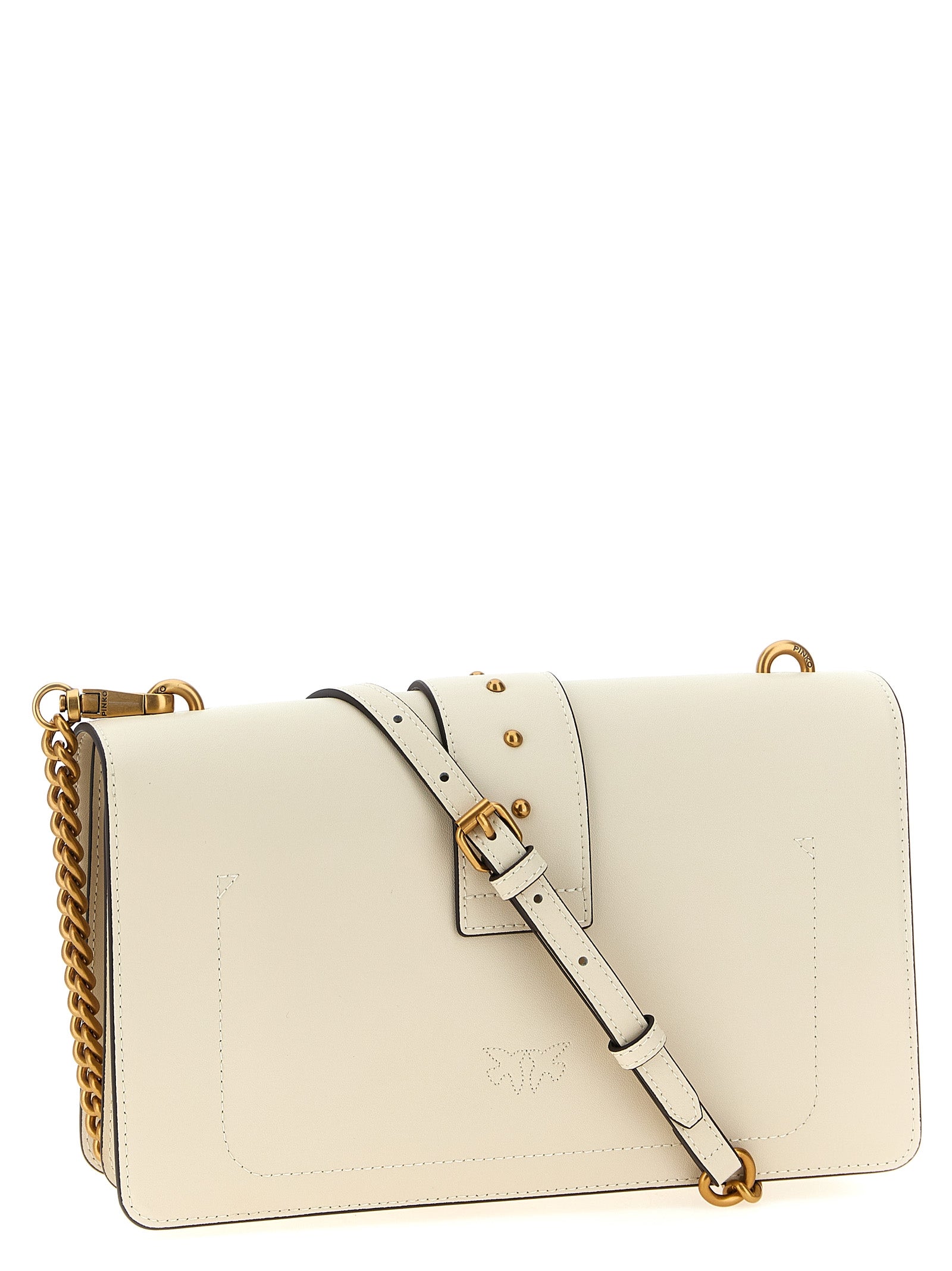 PINKO White Goatskin Crossbody Bag