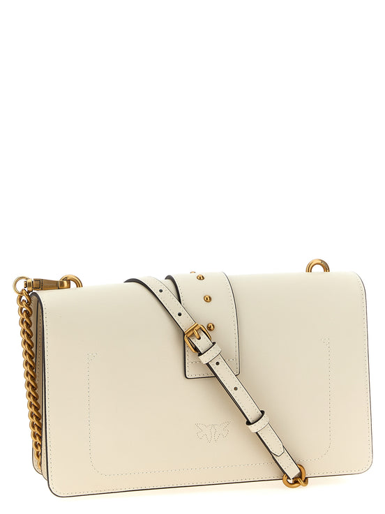 Τσάντα Crossbody από Λευκό Δέρμα Κατσίκας PINKO