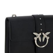 PINKO Black Goatskin Crossbody Bag