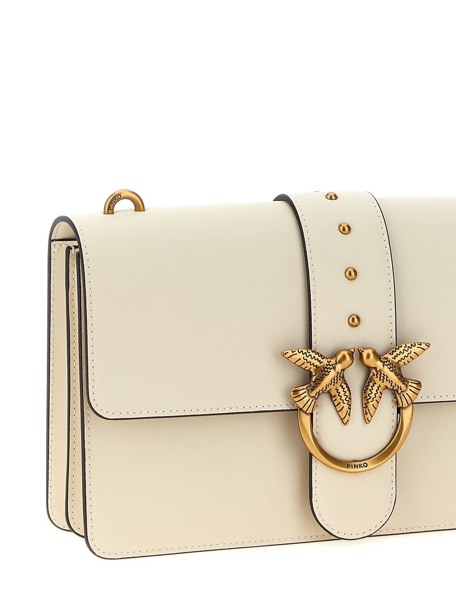 PINKO White Goatskin Crossbody Bag