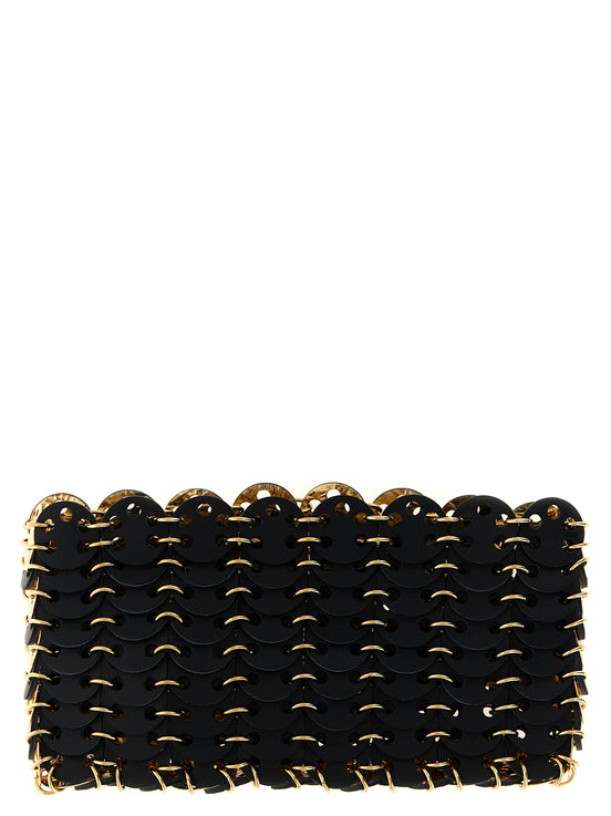 Τσάντα Crossbody από Μαύρο Δέρμα Μόσχου Paco Rabanne