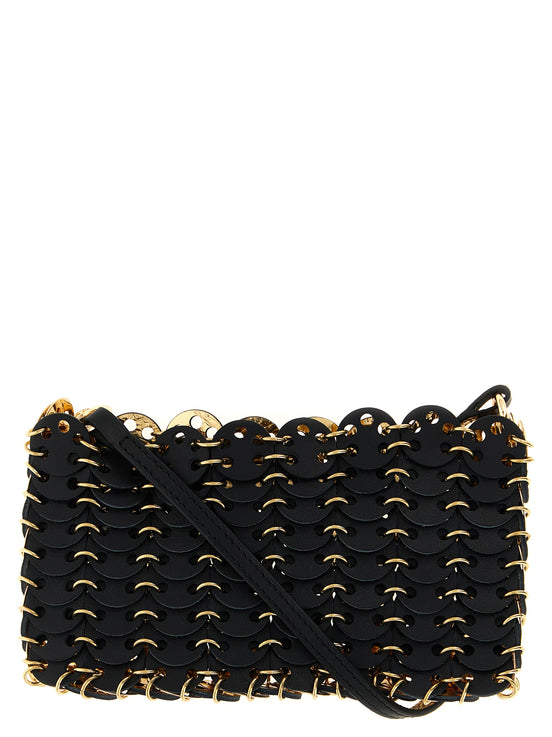 Τσάντα Crossbody από Μαύρο Δέρμα Μόσχου Paco Rabanne