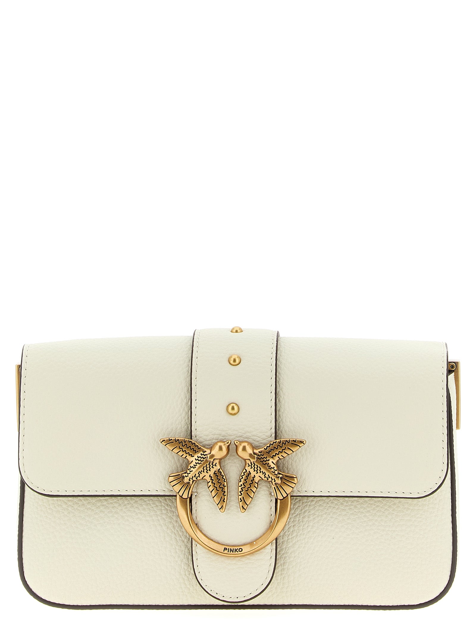 PINKO White Goatskin Crossbody Bag