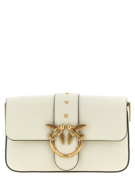 PINKO White Goatskin Crossbody Bag