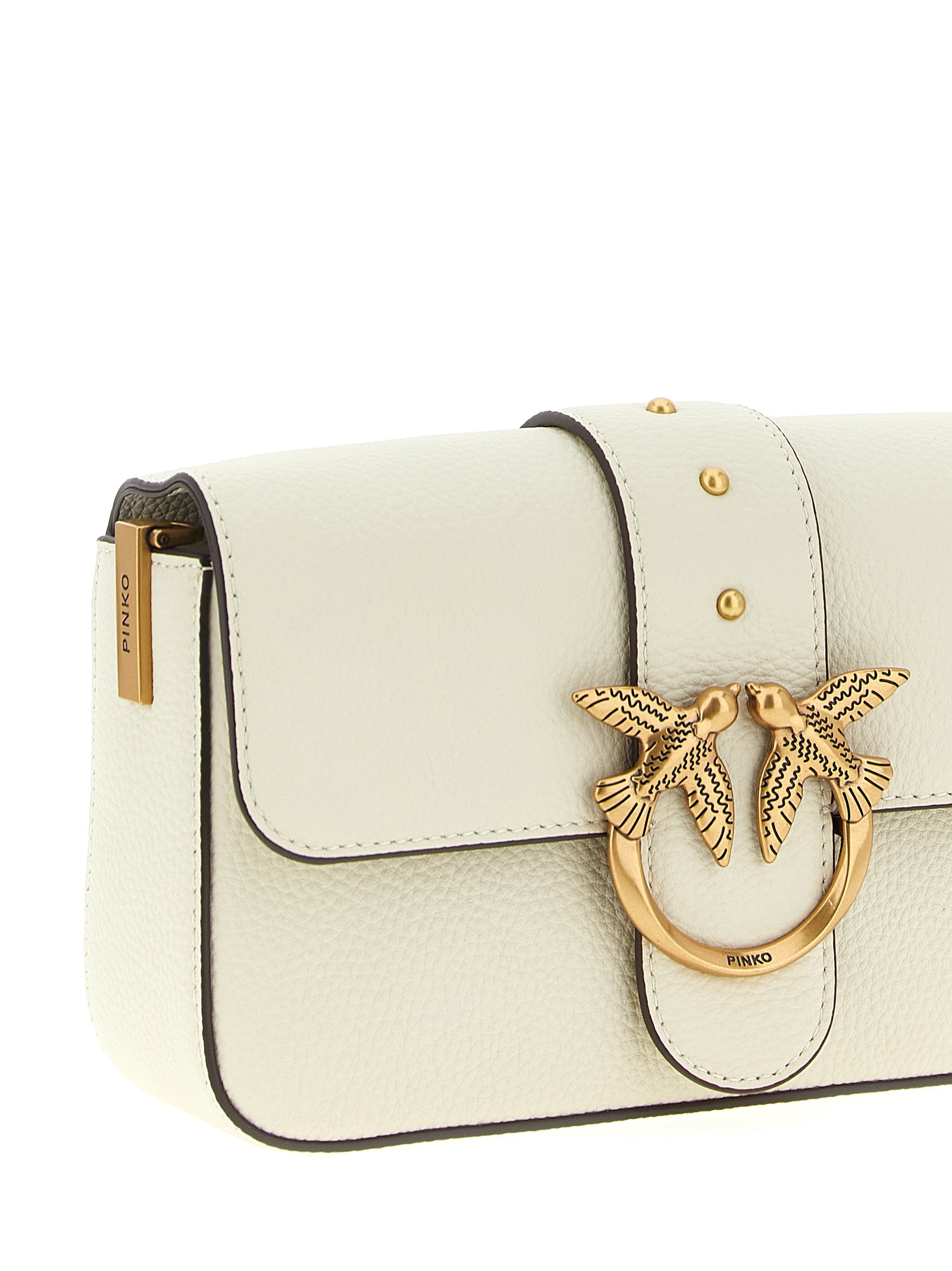 PINKO White Goatskin Crossbody Bag
