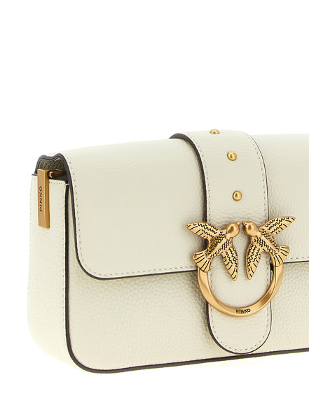 PINKO White Goatskin Crossbody Bag