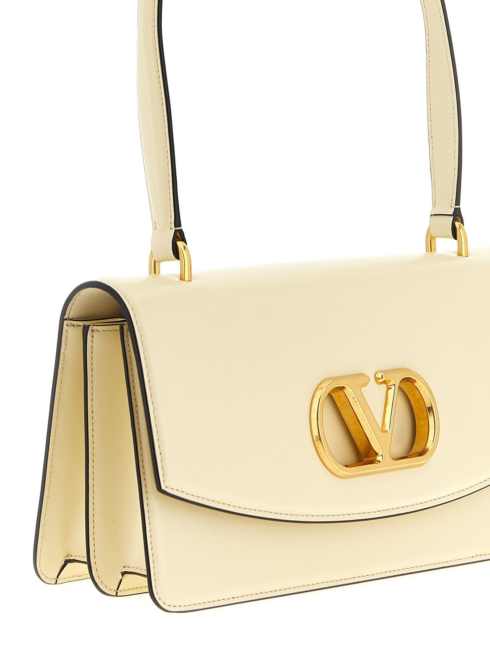 Valentino Garavani White Calfskin Shoulder Bag