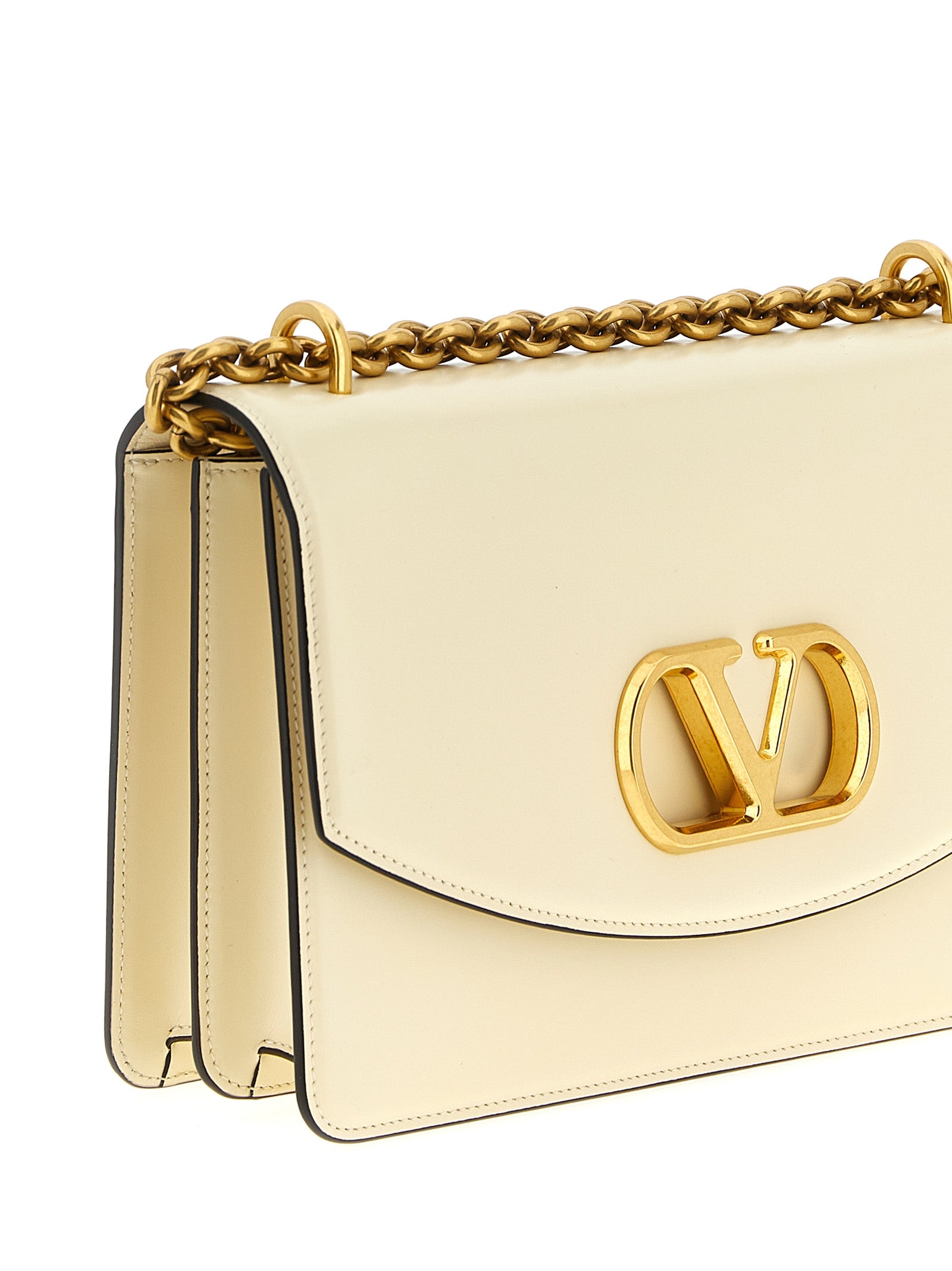 Valentino Garavani White Calfskin Shoulder Bag