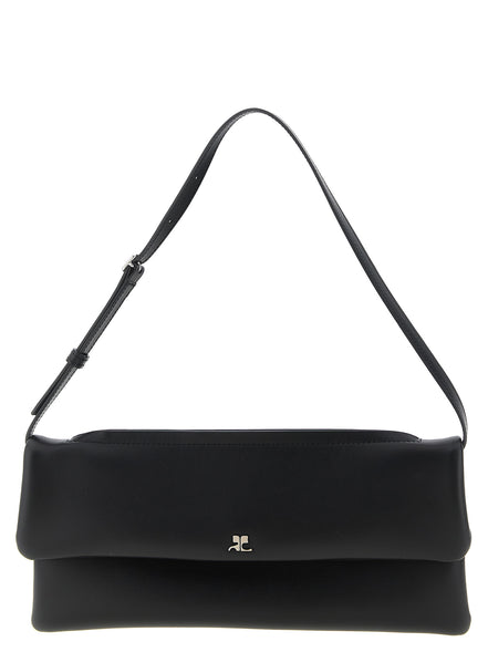 Courrèges Black Cowhide Clutch Bag