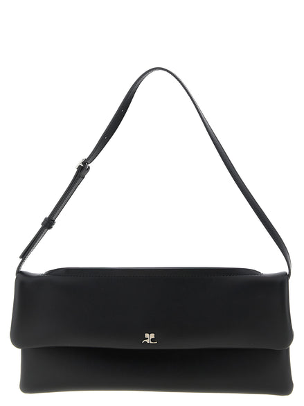 Courrèges Black Cowhide Clutch Bag