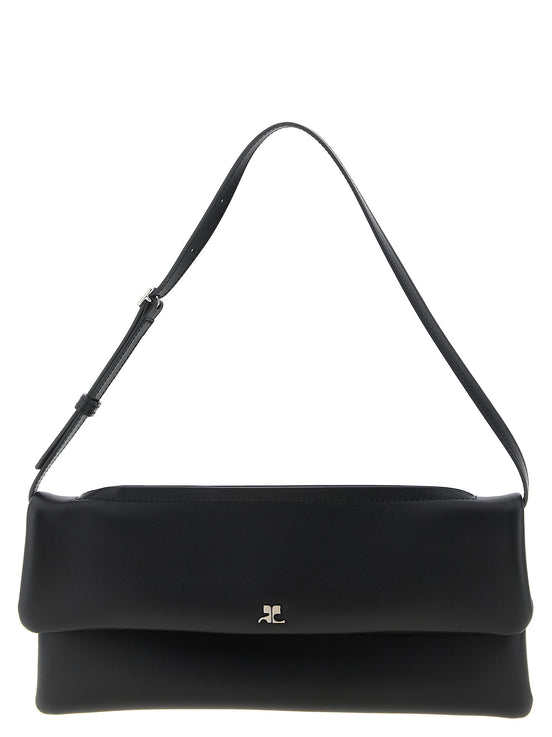 Courrèges Black Cowhide Clutch Bag