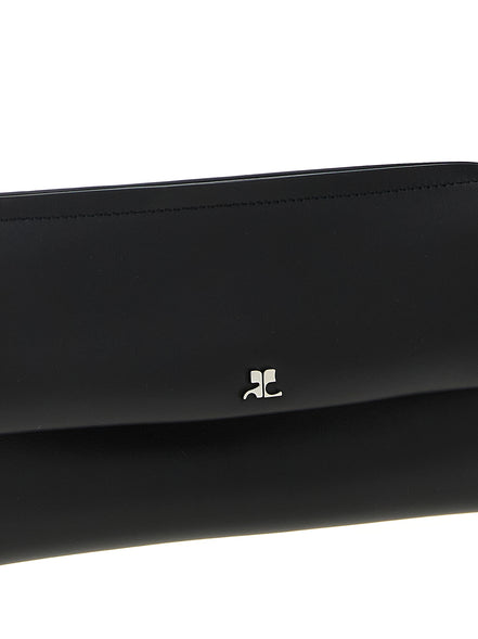 Courrèges Black Cowhide Clutch Bag