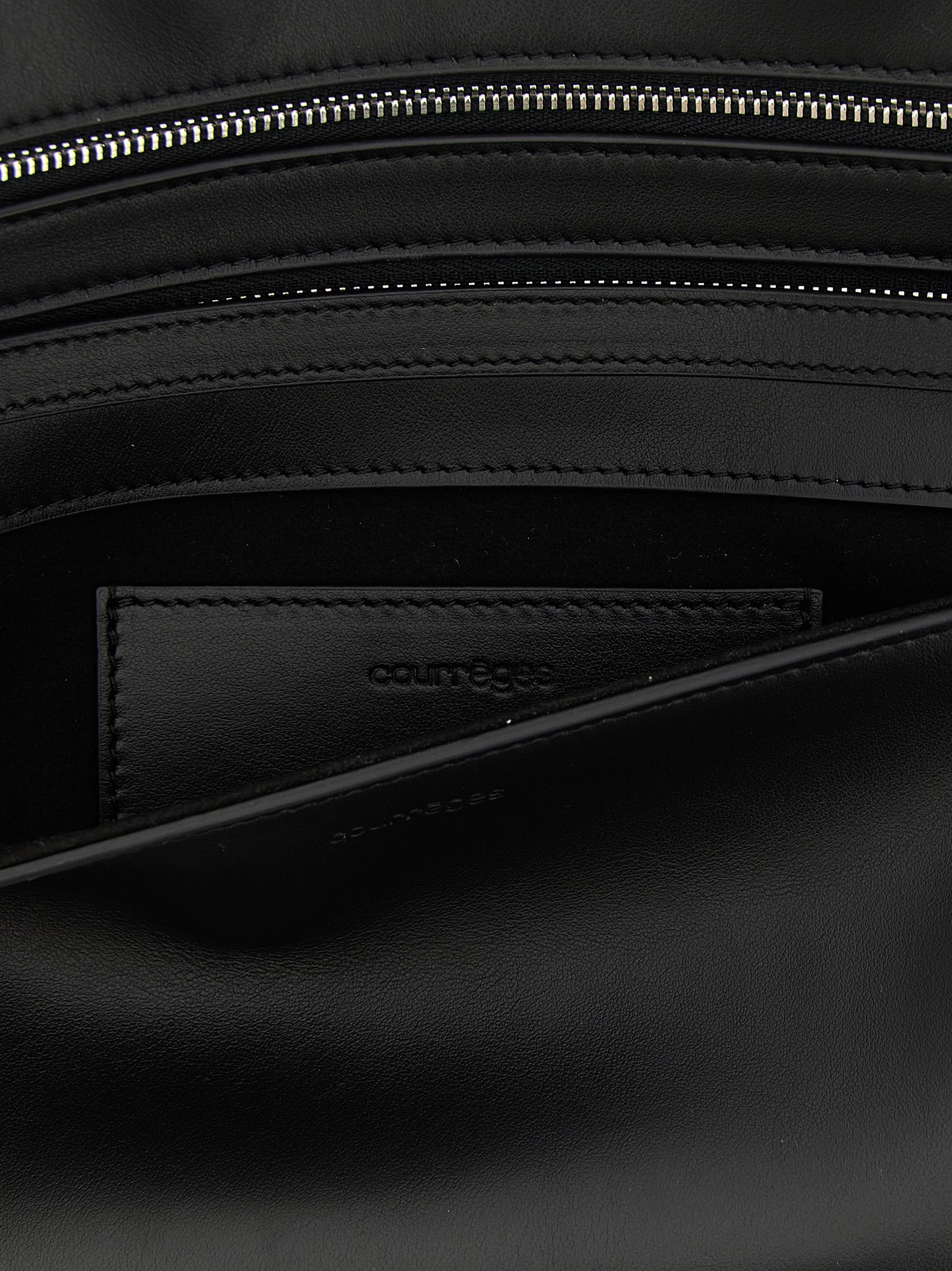 Courrèges Black Cowhide Clutch Bag