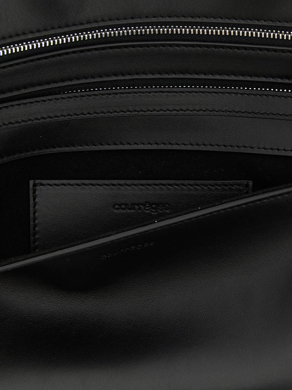 Courrèges Black Cowhide Clutch Bag