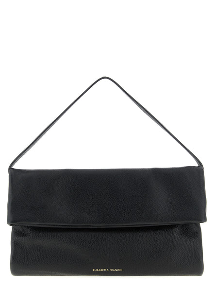 Elisabetta Franchi Black Calfskin Shoulder Bag