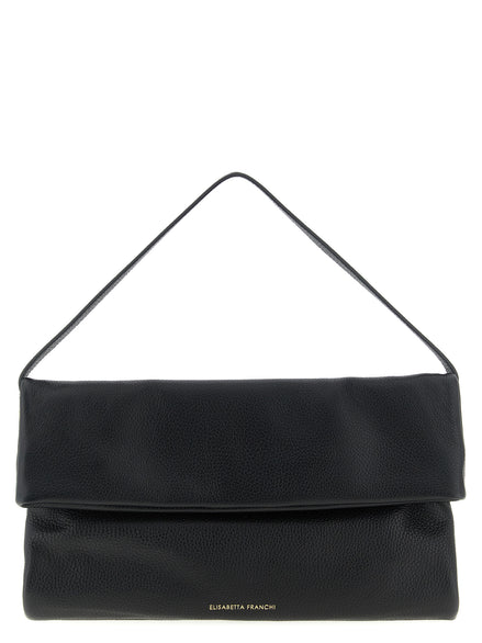 Elisabetta Franchi Black Calfskin Shoulder Bag