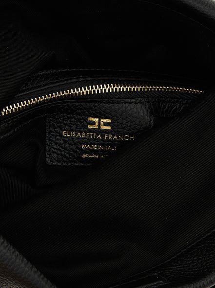 Elisabetta Franchi Black Calfskin Shoulder Bag