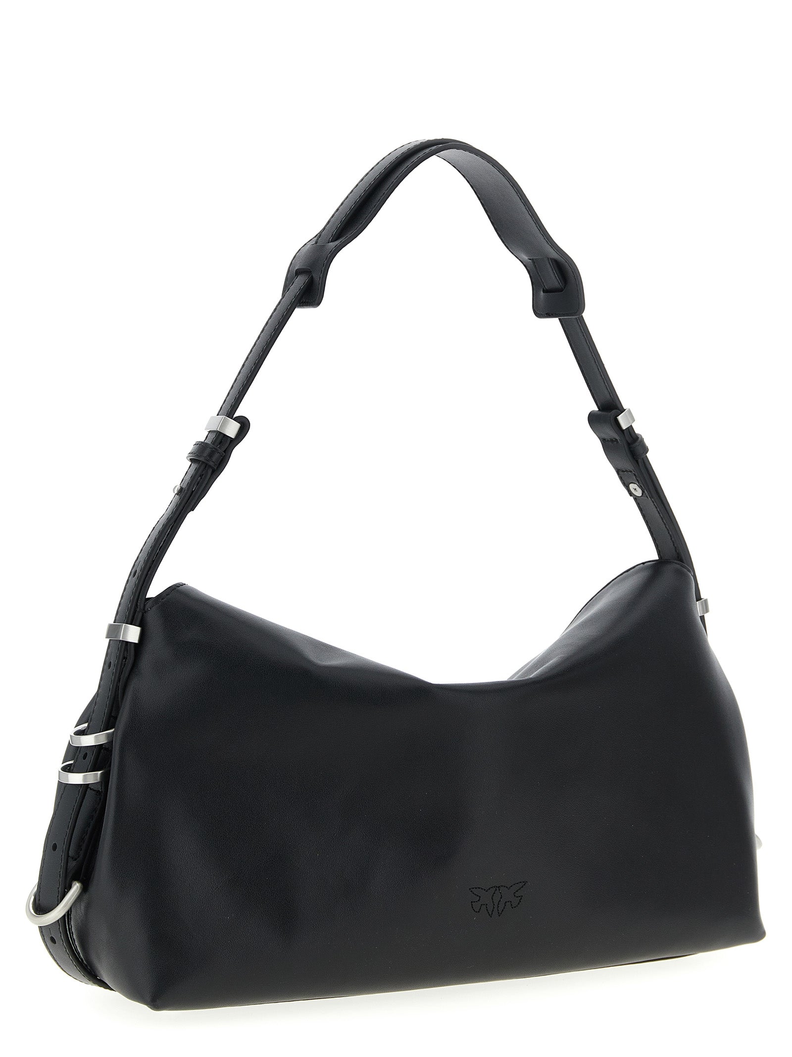 PINKO Black Goatskin Shoulder Bag