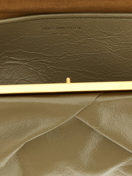 Dries Van Noten Bicolor Calfskin Clutch Bag
