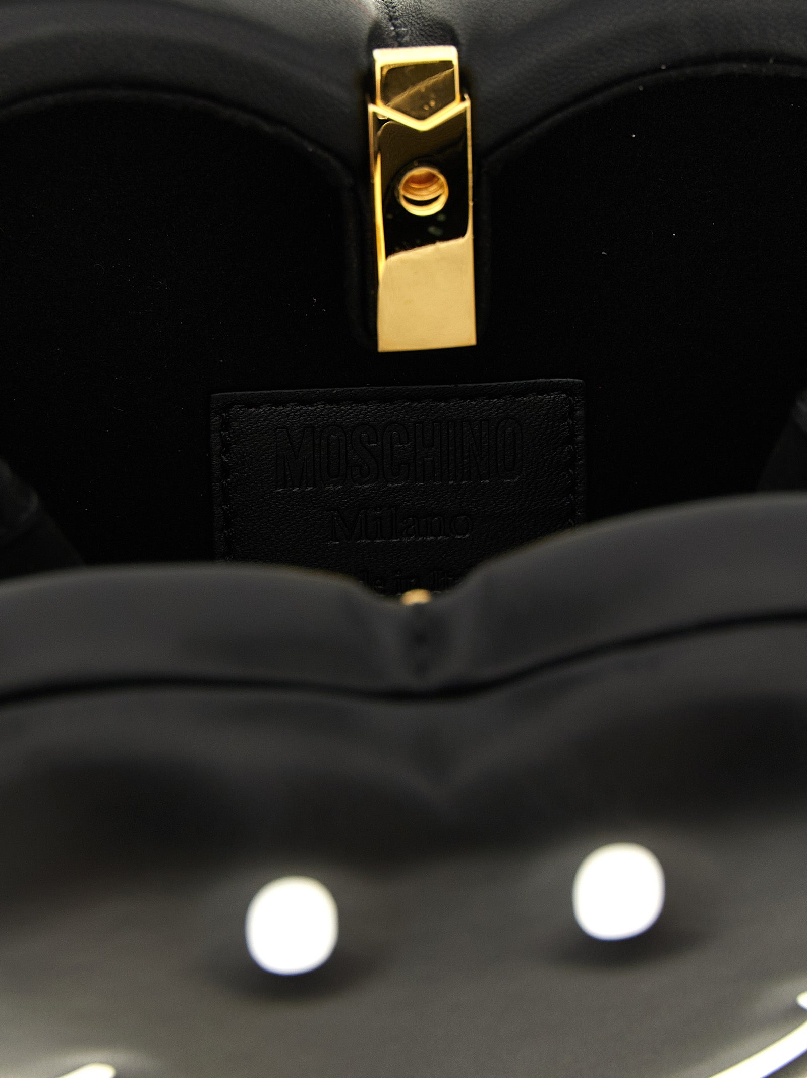 Τσάντα Χειρός από Μαύρο Πολυεστέρα Moschino