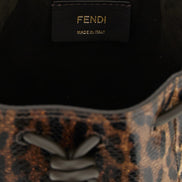 Τσάντα χειρός Fendi από καφέ βελούδινο δέρμα