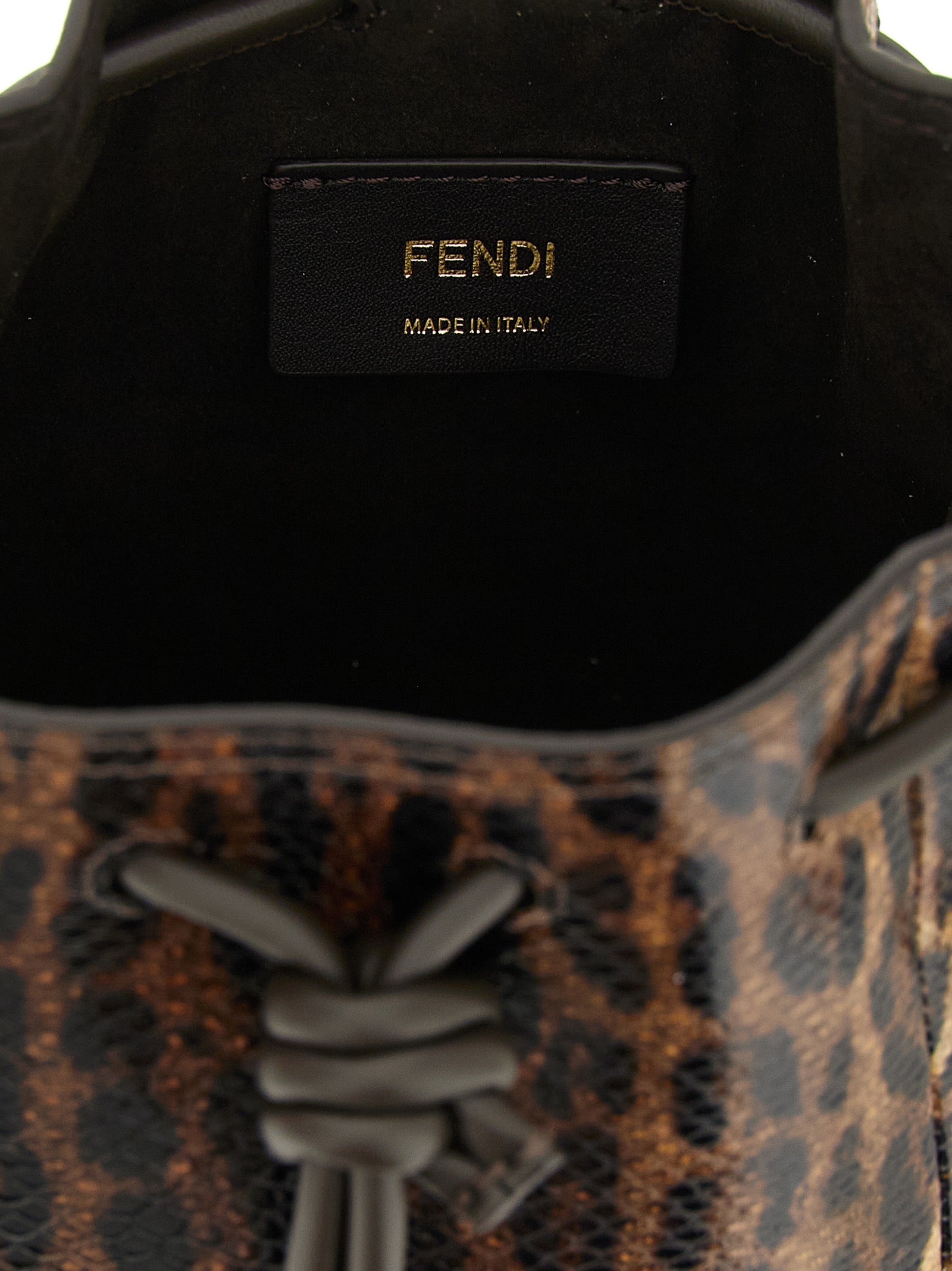 Τσάντα χειρός Fendi από καφέ βελούδινο δέρμα