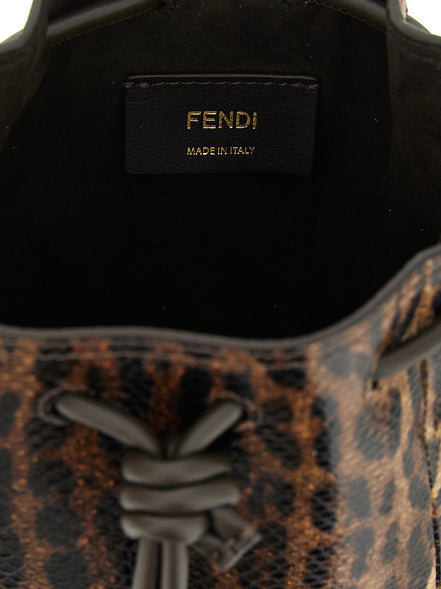 Τσάντα χειρός Fendi από καφέ βελούδινο δέρμα