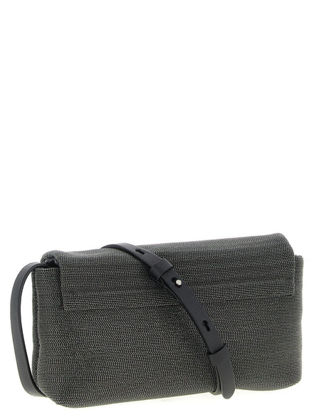 Brunello Cucinelli Black Leather Clutch Bag
