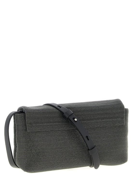 Brunello Cucinelli Black Leather Clutch Bag