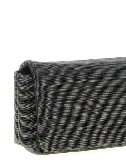 Brunello Cucinelli Black Leather Clutch Bag