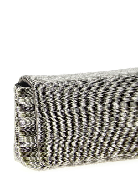 Τσάντα clutch Brunello Cucinelli από ασημί δέρμα