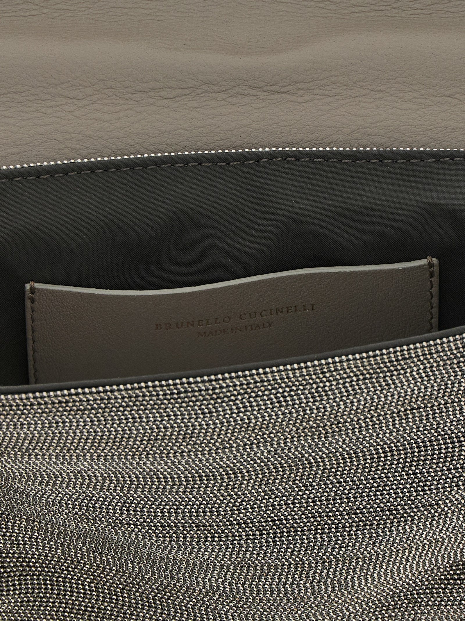 Τσάντα clutch Brunello Cucinelli από ασημί δέρμα