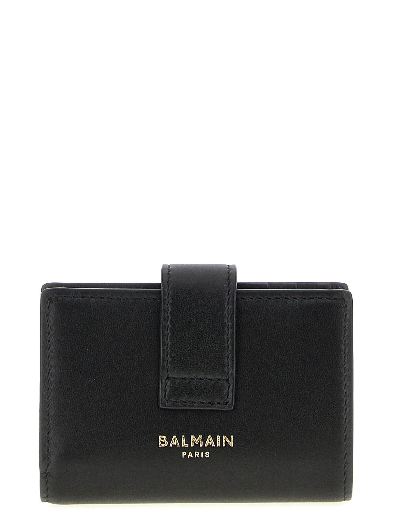 Πορτοφόλι Balmain από μαύρο δέρμα αρνιού