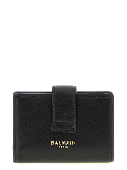 Πορτοφόλι Balmain από μαύρο δέρμα αρνιού