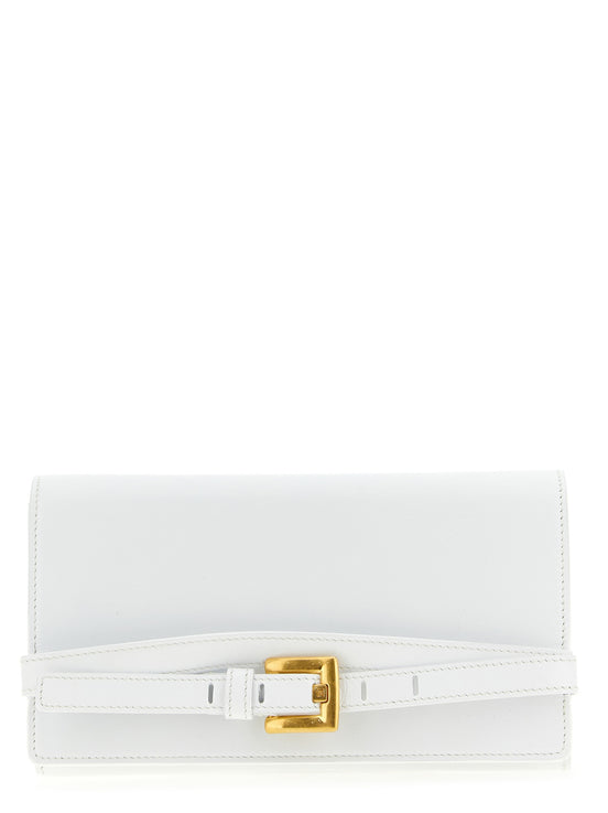 Balmain White Calfskin Cardholder
