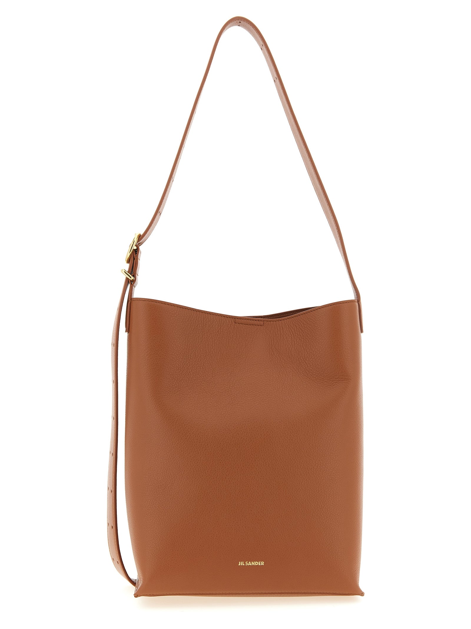 Jil Sander Brown Calfskin Shoulder Bag