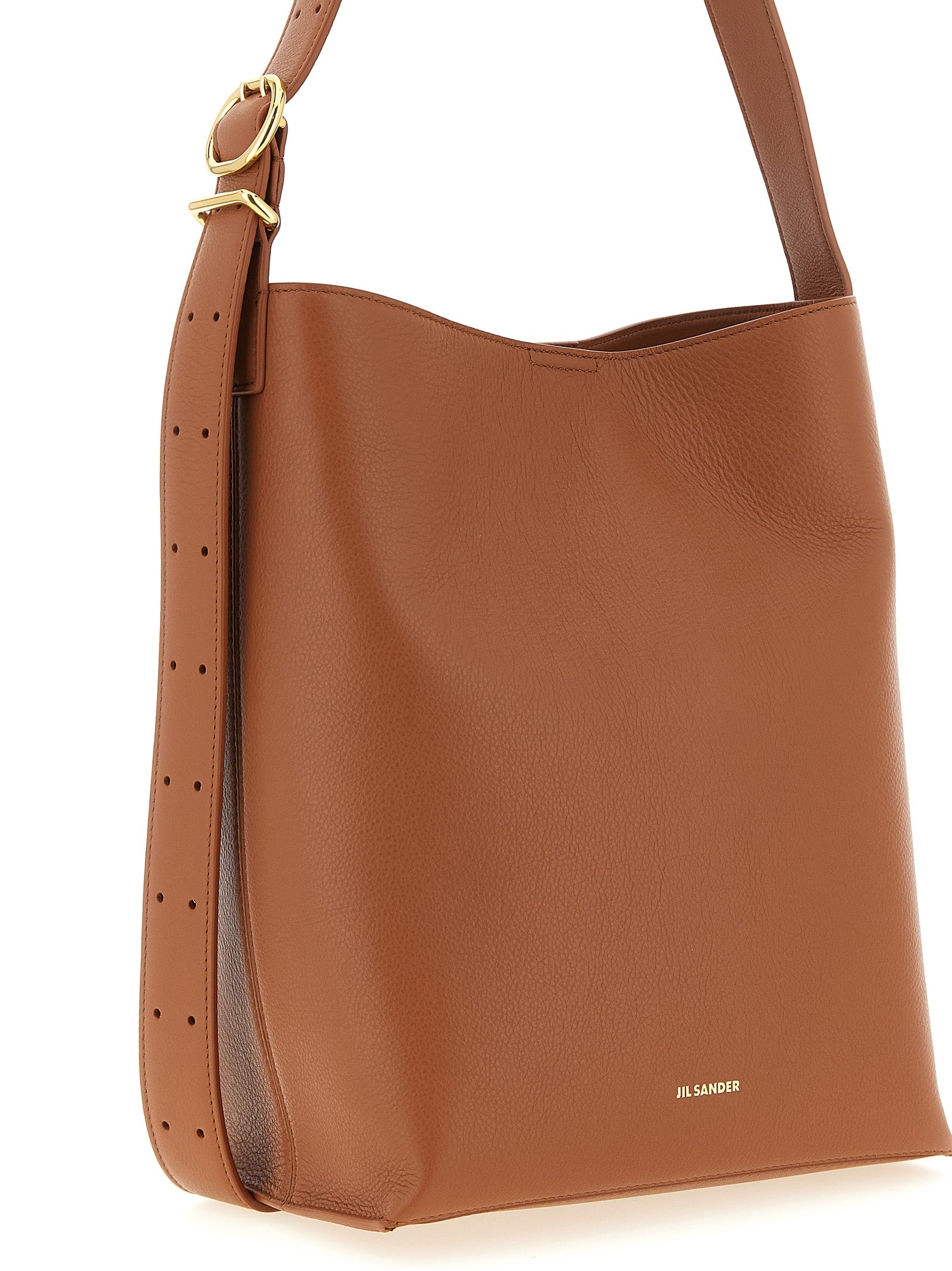 Jil Sander Brown Calfskin Shoulder Bag