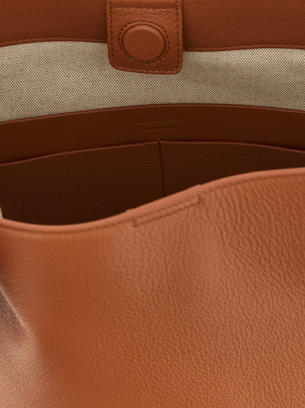Jil Sander Brown Calfskin Shoulder Bag