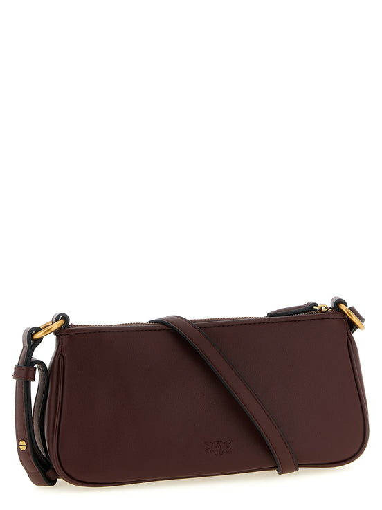 Τσάντα crossbody PINKO Bordeaux από δέρμα αγελάδας