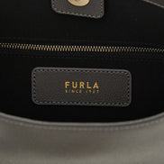 Τσάντα ώμου Furla από γκρι δέρμα μοσχαριού