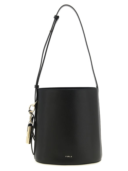 Furla Black Calfskin Shoulder Bag