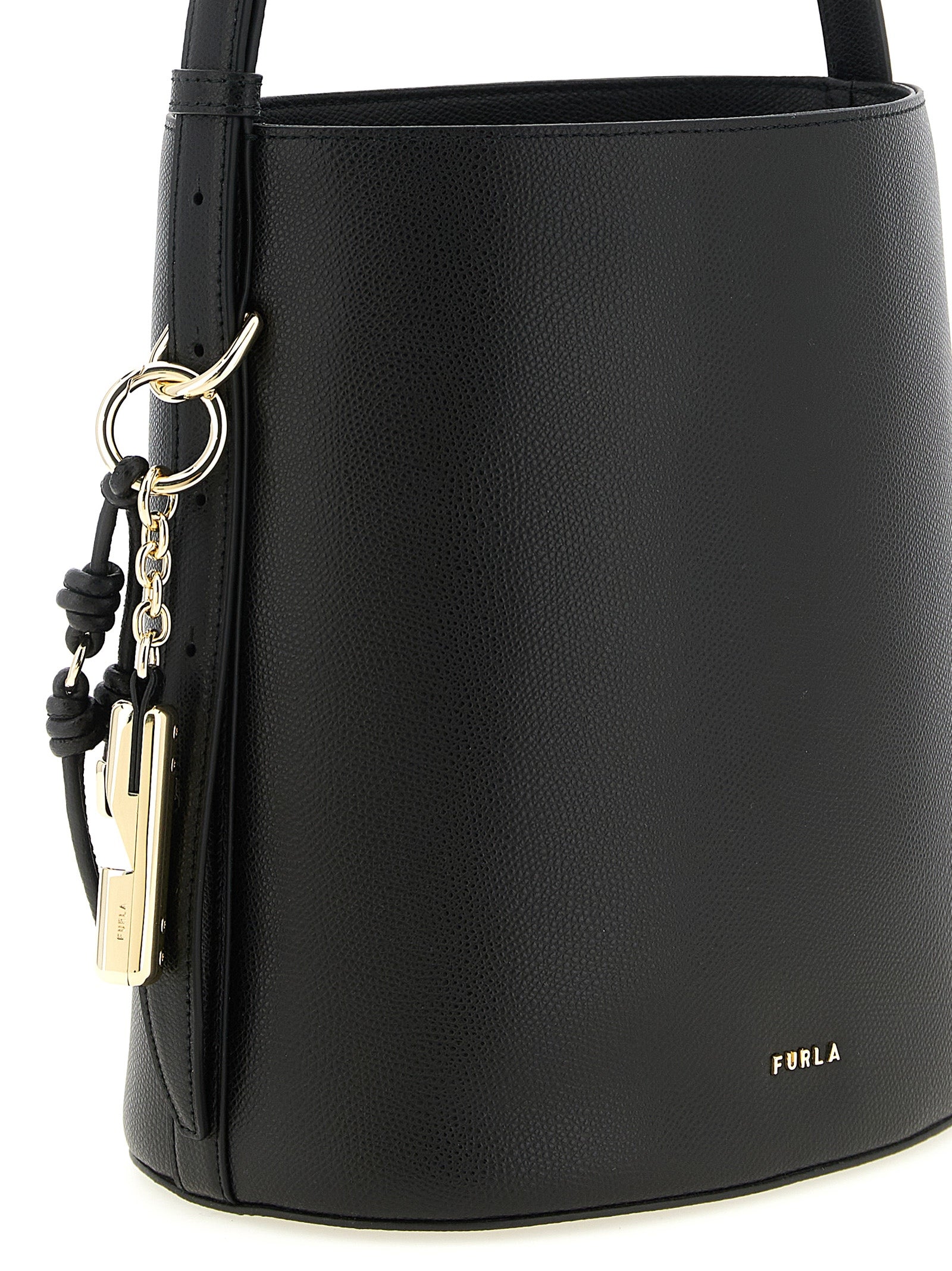 Furla Black Calfskin Shoulder Bag