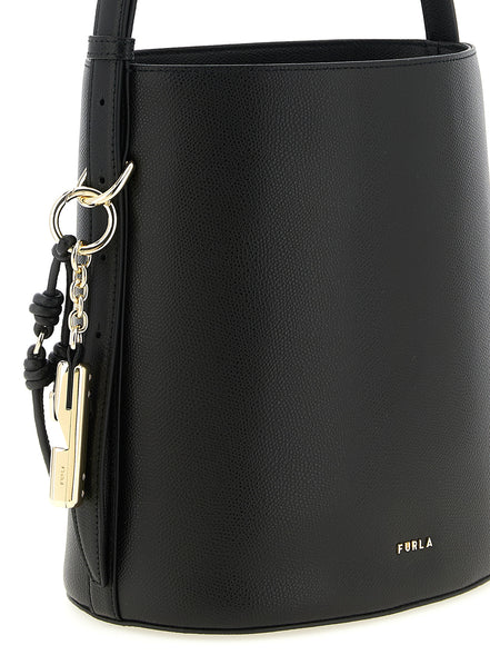 Furla Black Calfskin Shoulder Bag