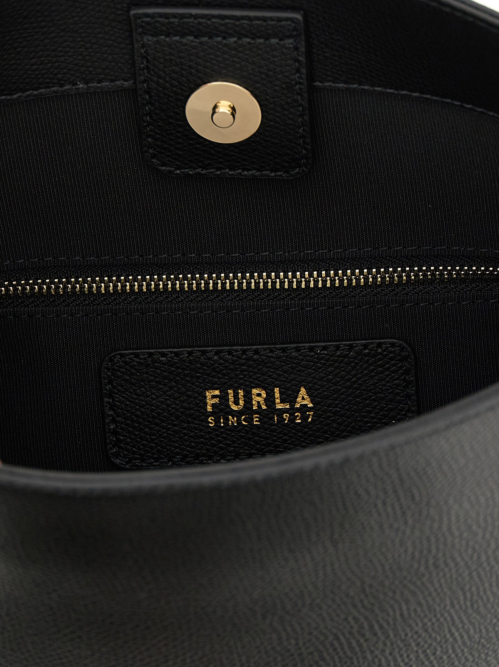 Furla Black Calfskin Shoulder Bag